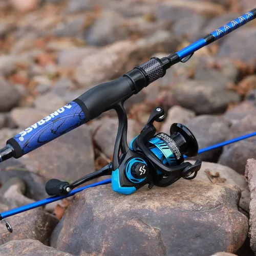 Miniatura 7 de One Bass Combo de caña de pescar y carrete, IM7 Graphite 2 Pc Blank Baitcasting Combo, caña giratoria con mango de superpolímero