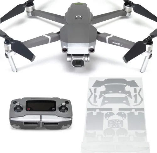 Wrapgrade Poly Skin Compatible with DJI Mavic 2 | Accent Color (Airforce Silver)