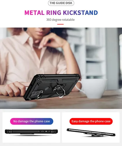 Miniatura 3 de Androgate Funda compatible con Moto G Stylus 5G con protector de pantalla HD, soporte de anillo de grado militar, soporte para automóvil, prueba
