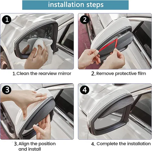 Miniatura 6 de MENDX Car Rearview Mirror rain Eyebrow for J-eep Wrangler 2021 Car Rear View Side Glass Mirror Trim Frame Rain Shield Sun Visor Shade Eyebrow