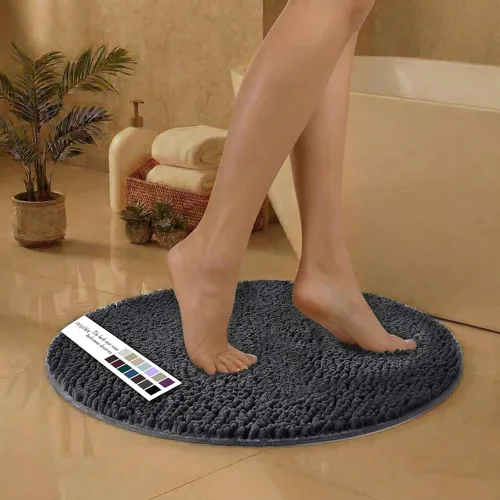 Miniatura 57 de MAYSHINE Alfombra de Baño de Chenilla Afelpada Extra Suave, Súper Absorbente, Alfombra de Baño Antideslizante Microfibra Esponjosa