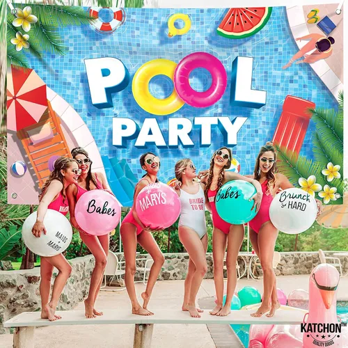 Miniatura 6 de KatchOn, Fondo extragrande para fiesta en la piscina, 72 x 44 pulgadas, pancarta de fiesta en la piscina para decoraciones de fiesta de piscina