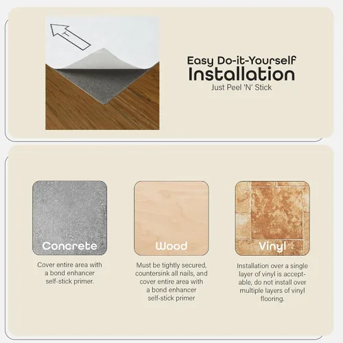 Miniatura 3 de Achim Home Décor - Suelo de tablones de vinilo de 0.079 in, 10 tablones, 6 x 36 pulgadas, roble medio, no necesita adhesivo, suelo en relieve, tacto