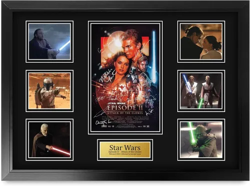 Miniatura 35 de HWC Trading Star Wars Episodio 1 La Amenaza Fantasma Regalos Presentación Impresa Autografiada Montaje para Fans de Recuerdos de Películas - 16" x