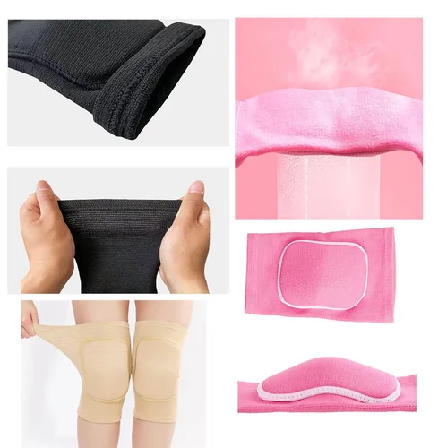 Miniatura 2 de YYaaloa Rodilleras de esponja transpirable flexible y elástica para voleibol, baile, fútbol, yoga, baloncesto y patinaje (M, negro, 1 par)