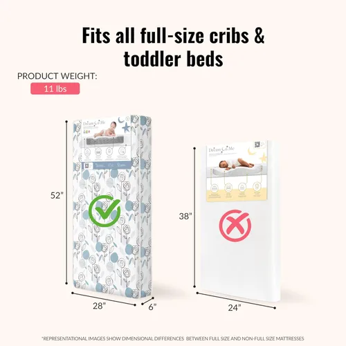 Miniatura 3 de Dream On Me Nap Nest - Colchón para cuna y niños pequeños, de doble cara - Bebés y niños pequeños, colchón impermeable de 5 pulgadas con 88 resortes