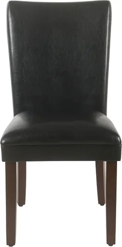 Miniatura 6 de HomePop Parsons - Juego de 2 sillas de comedor tapizadas, piel sintética negra