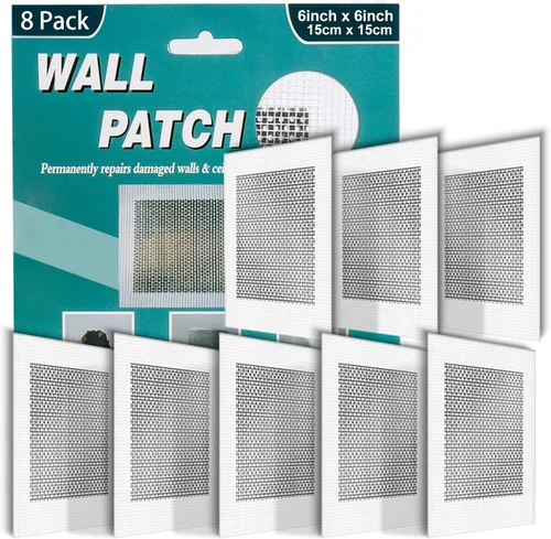 Miniatura 8 de 30 piezas de parche de paneles de yeso de 6 pulgadas, parches de reparación de pared, kit de reparación autoadhesivo de fibra de vidrio