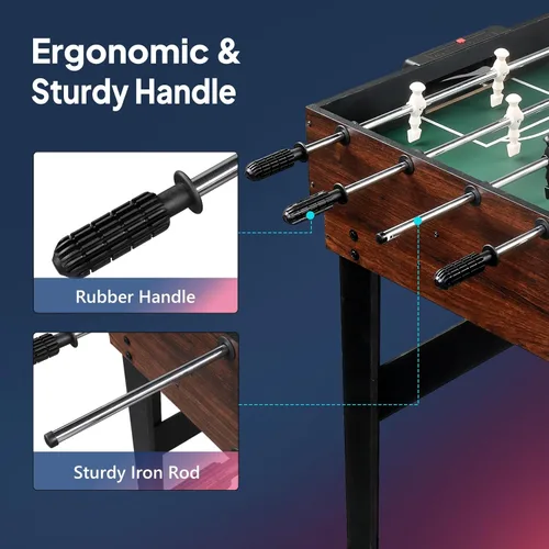 Miniatura 8 de PEXMOR Mesa de juego múltiple 6 en 1 para adultos, mesa combinada para sala de juegos, juego de mesa de juego de 48 pulgadas