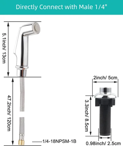 Miniatura 3 de Juego de Accesorios de Rociador de Fregadero de Cocina Universal/Manguera/Soporte, Rociador Lateral de Cocina Compatible con Grifería Moen/Delta