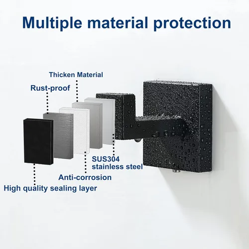 Miniatura 5 de Ganchos para toallas para baños, gancho negro mate para toallas de cocina y baño, gancho de acero inoxidable SUS304, ganchos resistentes para colgar