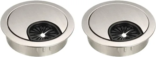 Miniatura 16 de uxcell Cubierta de agujero para cable, 2 pulgadas/1.969 in, aleación de zinc, para cable de escritorio, ojales para oficina, PC, organizador