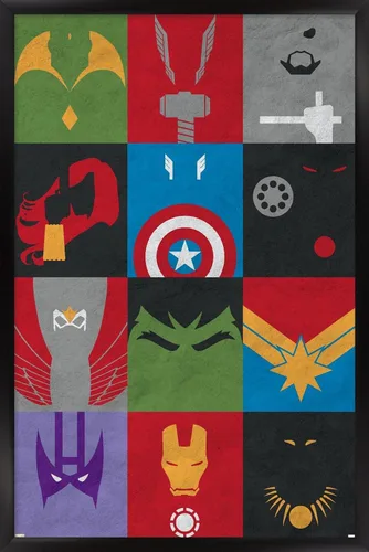 Miniatura 7 de Trends International Marvel Comics-Avengers-Minimalist Grid Mount Póster de pared Versión con marco plateado