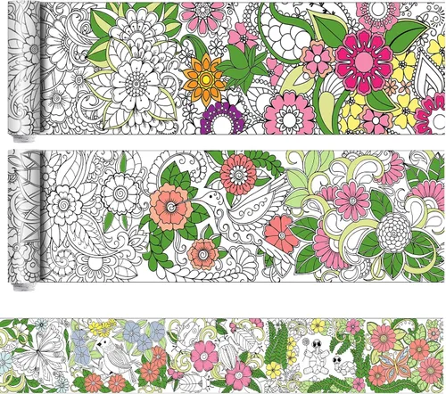 Colarr Paquete de 3 pósteres gigantes de mandalas para colorear de 118 x 11.8 pulgadas, diseño de mandala gigante, hoja para colorear, pancarta