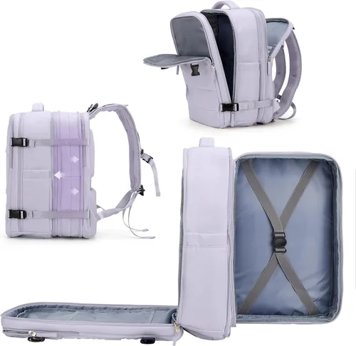 Miniatura 55 de coowoz Mochila grande de viaje para mujeres y hombres, mochila de transporte, mochila para senderismo impermeable, mochila deportiva para Rosa