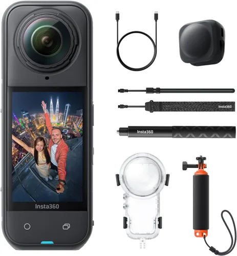 Miniatura 10 de Insta360 Paquete FlexiCare X5 – Cámara de acción impermeable 8K de 360°, luz baja, efecto selfie stick invisible, lente resistente y reemplazable