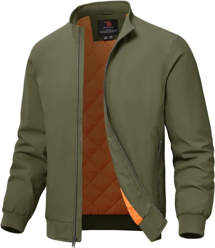 Miniatura 14 de TBMPOY Men's Winter Lightweight Bomber Jackets Water Resistant Fall Casual Windbreakers Quilted Full Zip Windproof Work Coats