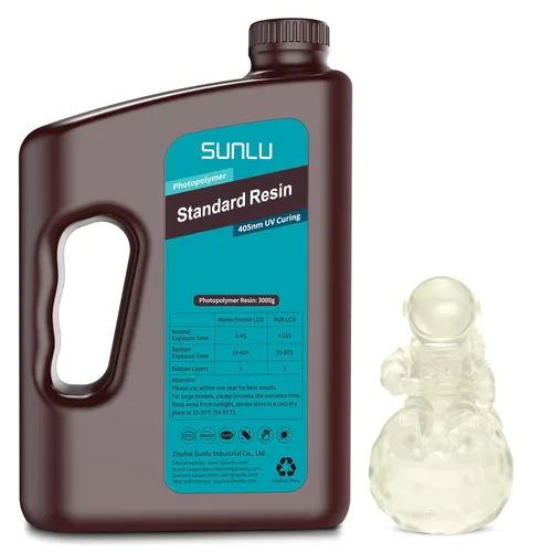 Miniatura 28 de SUNLU Resina para impresora 3D, 1kg de curado rápido, resina estándar 3D para impresoras 3D LCD DLP SLA, curado UV de 395-405nm, resina líquida