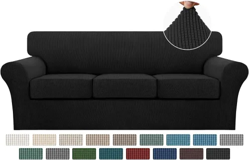 Miniatura 97 de Turquoize 2 fundas para sillas de sala de estar, funda de sofá con fundas de cojín individuales, funda de muebles para sillas (silla, beige biscotti)