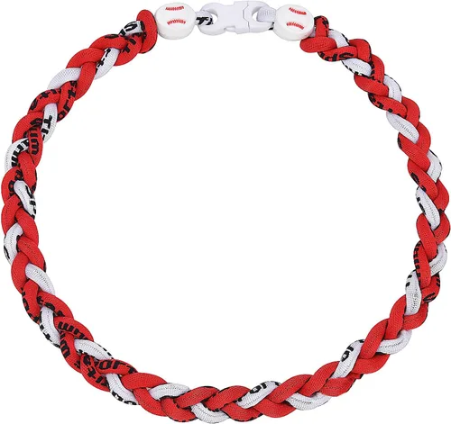 Miniatura 13 de Collar de béisbol de 18 pulgadas, regalos de goteo de béisbol, collares deportivos de tres trenzas, collares de titanio Tornado de cuerda deportiva