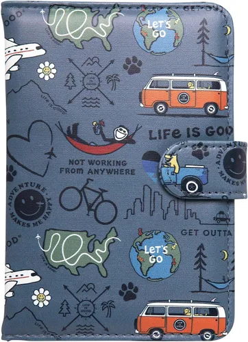 Miniatura 9 de Life is Good Travel Passport Cover - Anti-Theft Passport Holder Wallet with Interior Card Slots with Magnetic Snap Closure, Gone Fishing