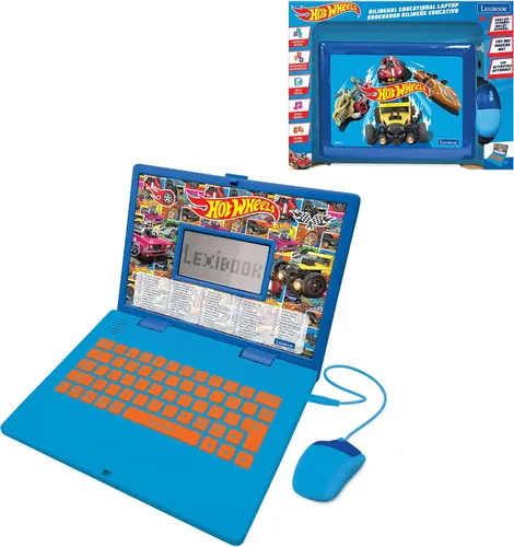 Miniatura 2 de Lexibook Hot Wheels, portátil educativo y bilingüe en inglés/español, juguete para niños con 124 actividades para aprender, jugar juegos y música