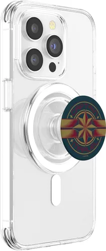 Miniatura 3 de Marvel Capitán Marvel Movie Retro Rojo Amarillo Logo PopSockets MagSafe PopGrip para iPhone