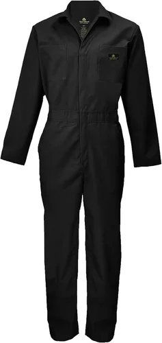 Miniatura 13 de Natural Uniforms Overol de sarga de manga larga con cremallera para hombre, resistente a las manchas y a las arrugas