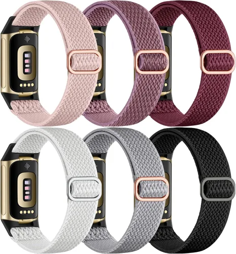 Miniatura 12 de Maledan Correa deportiva compatible con Fitbit Charge 5 bandas/Fitbit Charge 6 bandas para mujeres y hombres, correa de nailon tejida suave