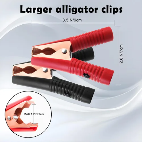 Miniatura 2 de Cable de extensión de cocodrilo de cocodrilo de 10 pies 14 AWG a conector SAE, adaptador de liberación rápida SAE de 12 V a clips de cocodrilo cable