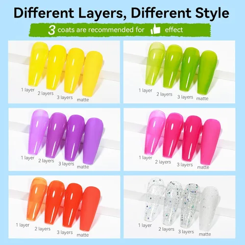 Miniatura 2 de MIZHSE Juego de esmaltes de uñas de secado rápido, esmalte de uñas de colores brillantes, esmalte de uñas regular sin gel, amarillo, verde, morado