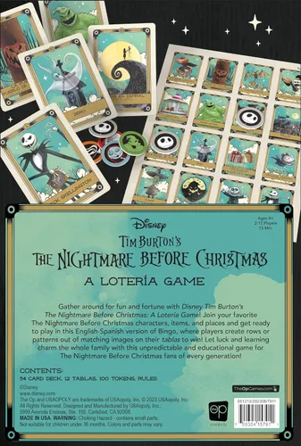Miniatura 2 de Lotería: Disney Tim Burton’s The Nightmare Before Christmas Juego tradicional de Lotería Estilo bingo, con arte y ilustraciones personalizadas