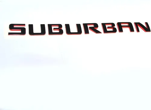 Miniatura 5 de Yoaoo Paquete de 2 insignias de placa de identificación de línea roja suburbana OEM 3D compatible con Suburban Original Redline