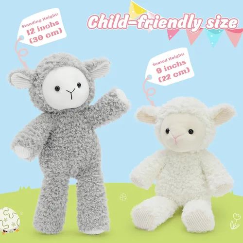 Miniatura 4 de MaoGoLan 2 piezas de animales de Pascua de peluche de oveja a granel, animales de peluche de cordero de 12 pulgadas para niñas, regalos de Pascua