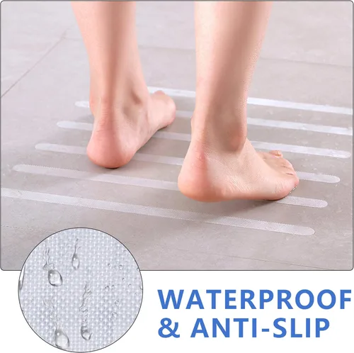 Miniatura 3 de Supkiir Adhesivos antideslizantes para bañera, 24 unidades antideslizantes con raspador para bañera, bañera, ducha, piscina, escaleras, cocina, 15
