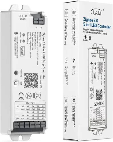 Miniatura 8 de Controlador LED 5 en 1 WB5 2.4GHz WiFi PWM compatible con Alexa Google Home Smart Life Tuya APP para atenuación CCT RGB RGBW RGBCCT LED controlador