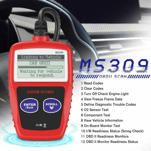 Miniatura 2 de Escáner CAN OBD2 MS309 Escáner automotriz Herramienta de diagnóstico del motor EOBD Lector de código de motor de verificación de automóvil