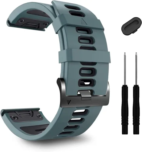 Miniatura 8 de ZPJPPLX 26mm Correas de reloj de fácil ajuste para tactix 8 Fenix 8 51mm 7X Pro 6X 5X, correas deportivas de silicona suave compatibles para Garmin