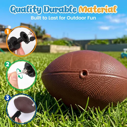 Miniatura 3 de Shindel Paquete de 3 pelotas deportivas, pelota de fútbol de 5 pulgadas, baloncesto y balones de fútbol americano de 7 pulgadas para niños