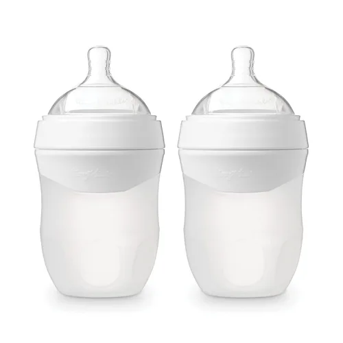 Miniatura 24 de Tiny Twinkle Biberón de silicona con agarre cómodo y pezón flexible suave, biberones suaves para recién nacidos y mayores (menta, 8 onzas)