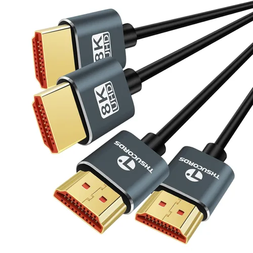 Miniatura 8 de Thsucords Cables HDMI ultra finos 8K 4K de 1.6 pies, delgado y flexible, suave de alta velocidad, cable HDMI 2.1 compatible con 4K @120Hz 8K @60Hz