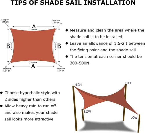 Miniatura 5 de KANAGAWA - Toldo triangular con bloque UV, color gris oscuro para patio,jardín, jardín trasero, actividades al aire libre Rojo (Rust Red)