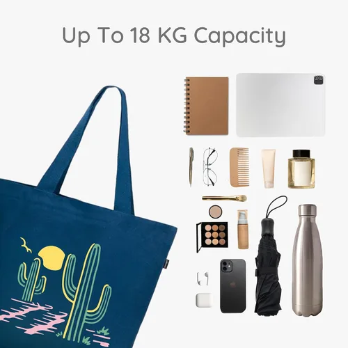Miniatura 26 de Ecoright Bolsa de lona estética para mujer, bolsa grande con cremallera y bolsillo, bolsa de mano para mujer, para yoga, trabajo, playa