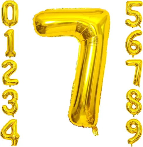 Miniatura 122 de SINBEE Globo dorado del número 10, papel de aluminio Mylar de 40 pulgadas, decoración de fiesta reutilizable para cumpleaños, aniversario, Oro