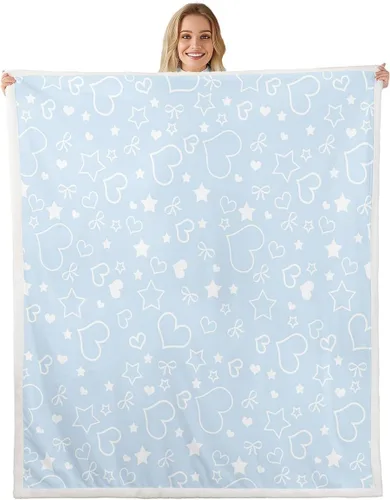 Miniatura 15 de Skull Flannel Fleece Throw Blanket 40"x50" Cartoon Skulls Fuzzy Blanket for Sofa Couch Love Hearts Polka Dots All Season Bed Blankets Plush