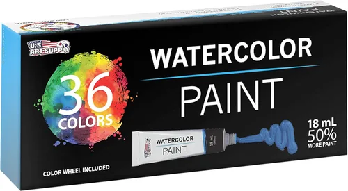 Miniatura 5 de U.S. Art Supply - Juego de pintura de acuarela de 36 colores, tubos profesionales de 12 ml, pigmentos vibrantes - Juego de pintura de acuarela