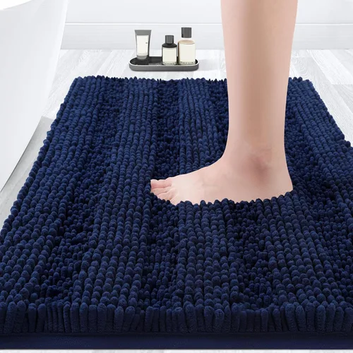 Miniatura 83 de ACCUMTEK - Juego de alfombras de baño a rayas beige de 3 piezas, ultrasuaves, antideslizantes de chenilla, alfombras de baño mullidas y absorbentes
