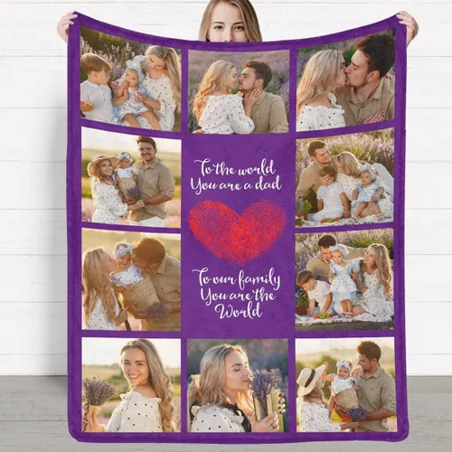 Manta personalizada para el Día del Padre, regalo de hija, hijo, esposa, manta con imagen personalizada para papá, manta con imagen personalizada
