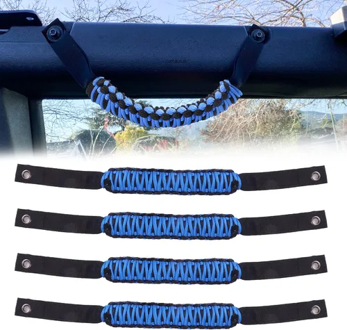 Asas de agarre de barra antivuelco, mango de agarre de paracord para accesorios Ford Bronco 2021 2022 2023 2024 2025 2 puertas 4 puertas, paquete de