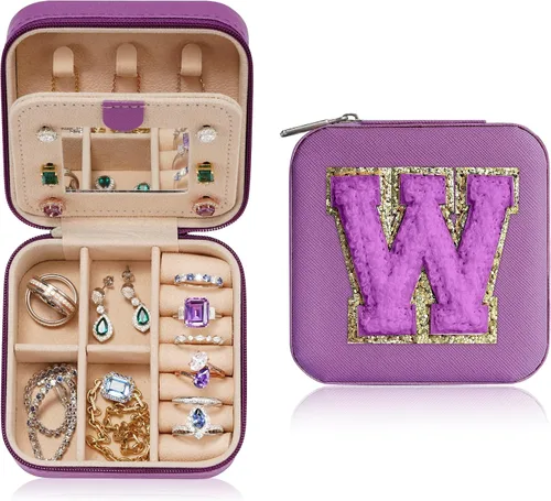 Parima Joyero de viaje, organizador de joyas, pequeño estuche de viaje para mujer, mini joyero de viaje, joyero de viaje, estuche de joyería